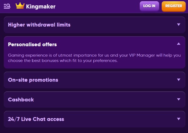 Kingmaker VIP Casino